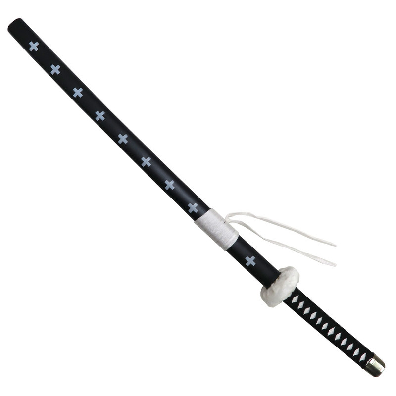 日本刀DX 黒 十字柄/鍔ファー付き100cm 木製