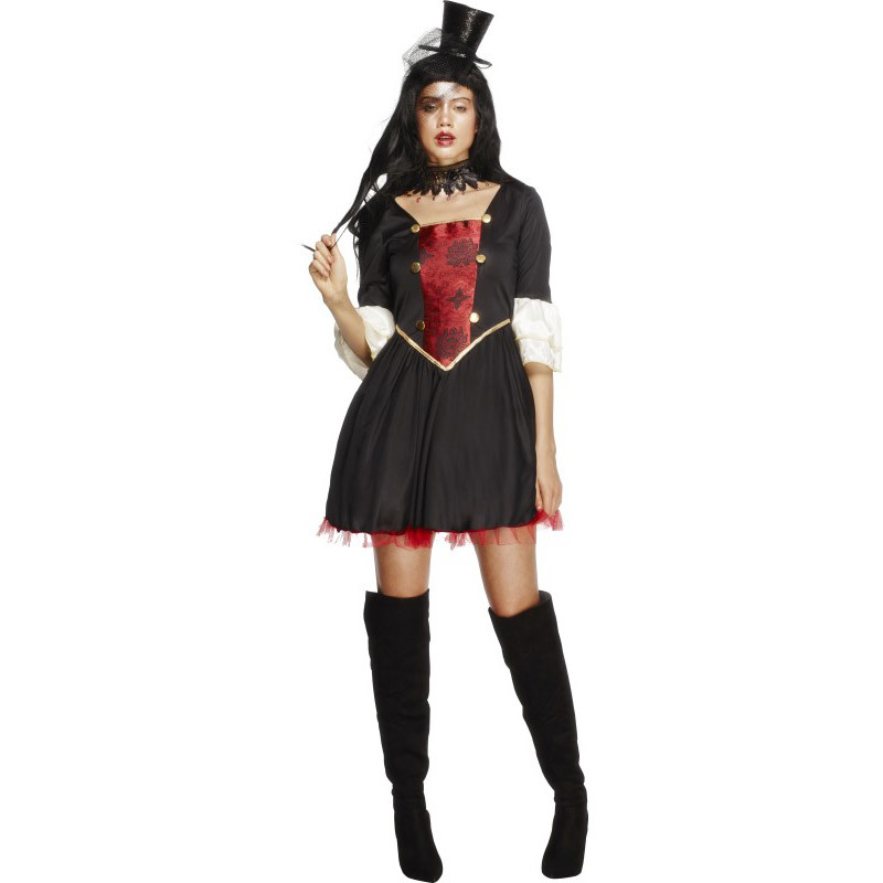 Fever Vampire Princess Costume Black Dress with Attached Collar