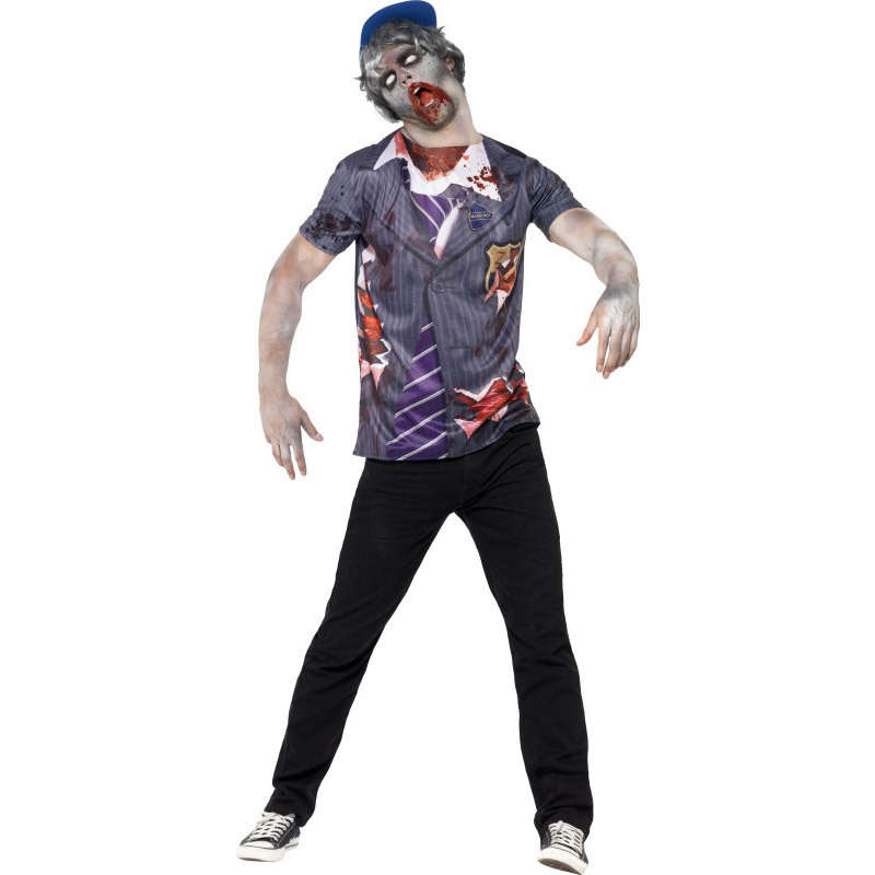 Zombie School Boy Grey T-Shirt ＆ Cap Sublimation Print