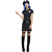 Fever Naughty Cop Black with Dress Tie Hat ＆ Belt
