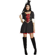 Fever Vampire Princess Costume Black Dress with Attached Collar