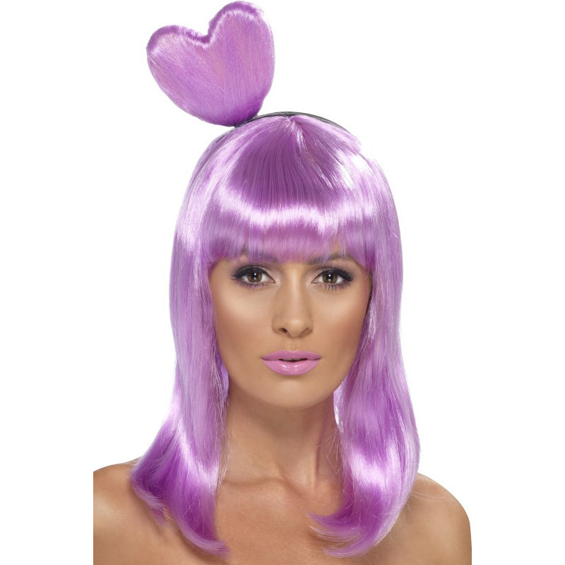 Candy Queen Wig Lilac with Heart Headband