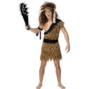 Caveman Costume Brown with Tunic Headband ＆ Armband