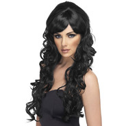 Pop Starlet Wig Black Long and Curly