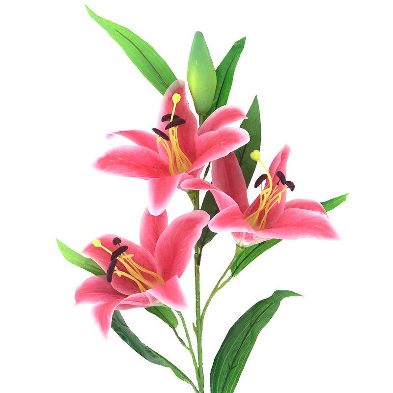 ユニエンタープライズ 人工観葉植物 スプレー百合の花 ピンク 造花 アートフラワー フェイクフラワー インテリアフラワー インテリア 生活雑貨