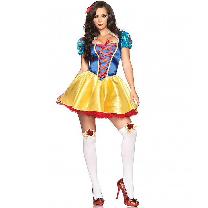 2PC.Classic Snow White corset front ribbon detail，satin bow headband