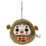 ふくだるま ストラップ 金/SSサイズ 高さ約5cm