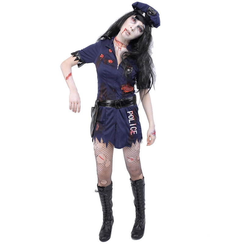 ユニエンタープライズ | ZOMBIE COLLECTION Zombie Police Girl(ゾンビポリスガール) ハロウィン 仮装 衣装  コスプレ コスチューム 大人用 パーティーグッズ 余興 ホラー 怖い スプラッター グロテスク 女性用 レディース 血まみれ ハロウィン