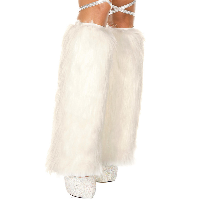 Faux fur leg warmers
