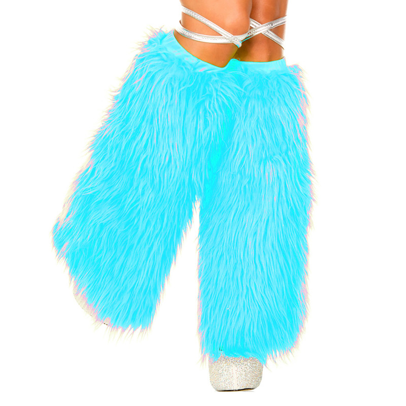 Faux fur leg warmers