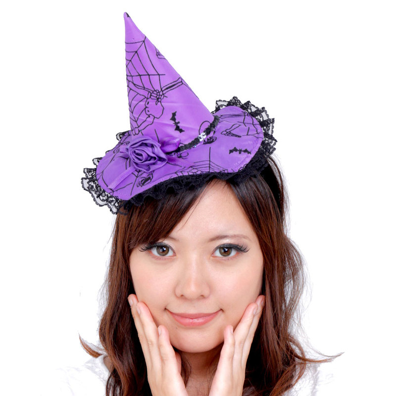 ユニエンタープライズ Patymo ハロウィンカチューシャ ウィッチハット パープル ハロウィン 衣装 プチ仮装 変装グッズ コスプレ パーティーグッズ ヘアアクセサリー ヘッドバンド ハロウィン