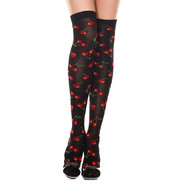 Cherry print acrylic thigh hi