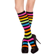 Acrylic rainbow stripes knee hi