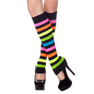 Acrylic rainbow footless knee hi leg warmer