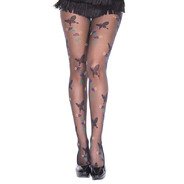 Butterfly with leaves design spandex pantyhose