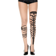 Skeleton grabbing leg look spandex tights