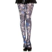 Gothic graphic opaque pantyhose