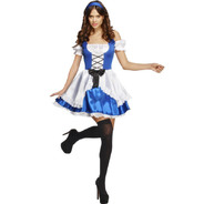 Fever Alice Costume Blue with Dress Attached Underskirt and Headband