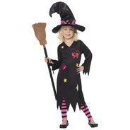 Cinder Witch Costume Black with Dress Hat ＆ Tights
