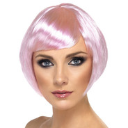 Babe Wig Pink Short Bob with Fringe