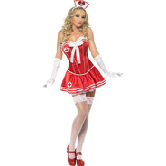 Nurse Costume Red with Boned Corset and Tutu