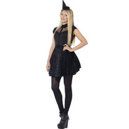 Glitter Witch Costume Black with Dress ＆ Mini Hat