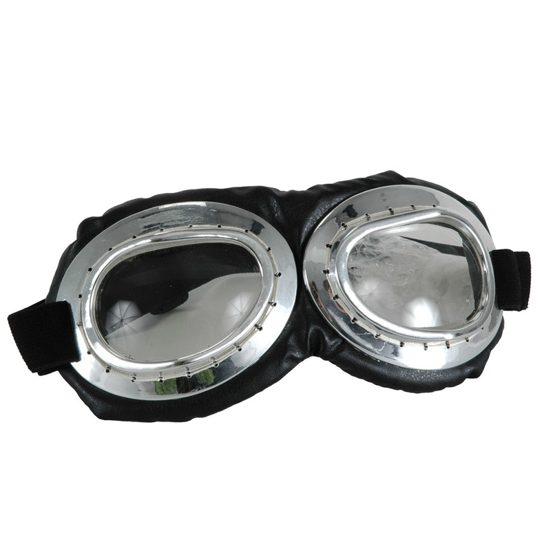 おもしろメガネ(飛行家ゴーグル) シルバーブラック×クリア