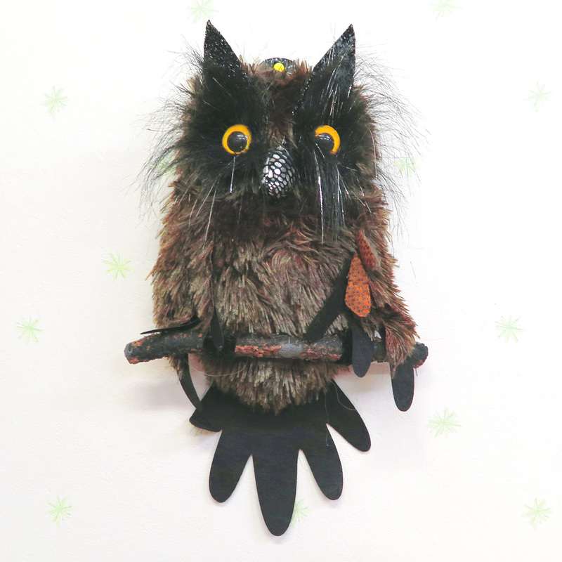 40cm フクロウ コーヒーカラー