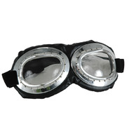 おもしろメガネ(飛行家ゴーグル) シルバーブラック×クリア