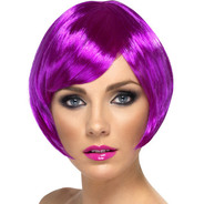 Babe Wig Purple Short Bob with Fringe