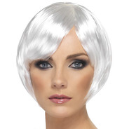 Babe Wig White Short Bob with Fringe