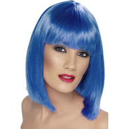 Glam Wig Blue Short Blunt with Fringe