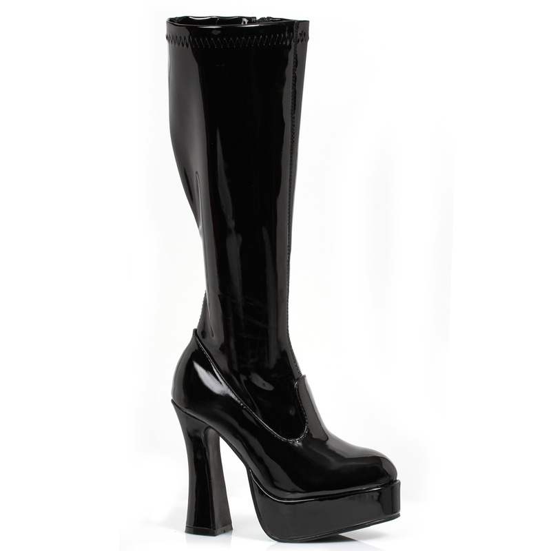 5” Heel with 15” Platform Knee Boots W/Inner Zipper