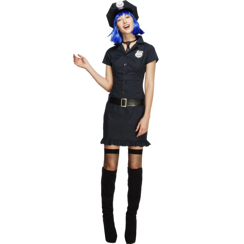 Fever Naughty Cop Black with Dress Tie Hat ＆ Belt