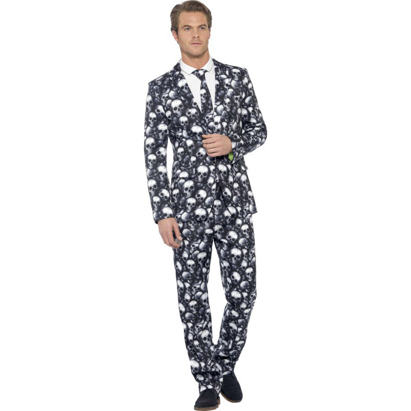 Skeleton Suit Black ＆ White with Jacket Trousers ＆ Tie
