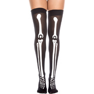 Skeleton print thigh hi