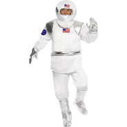 Spaceman Costume White with Top Trousers Helmet Gloves and Shoe Covers